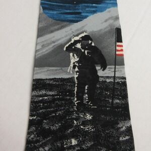 Astronaut Neil Armstrong Moon Landing Flag Silk Necktie Space Travel Made in USA